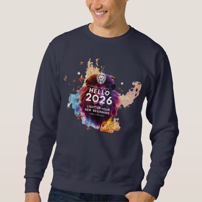 Hallo 2026 Minimalist Sparkler Premium Basic  Sweatshirt (Vorderseite)