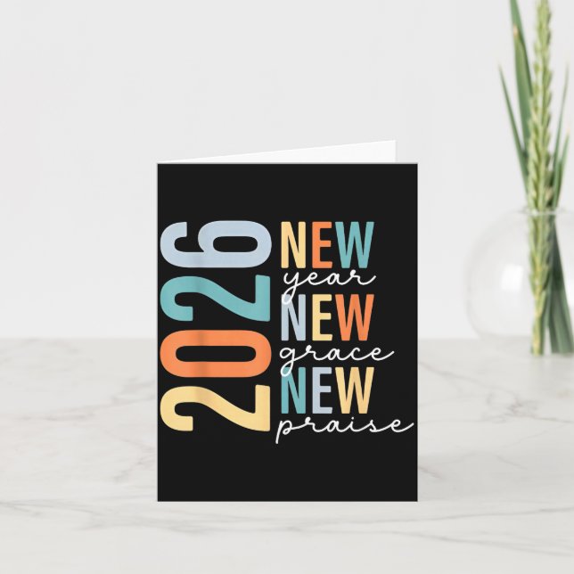 Hallo 2026 Neues Jahr Neue Gnade Neues Lob  Karte (Vorderseite)