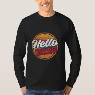 Hallo 2026 Retro-Sonnenuntergang-T-Shirt T-Shirt