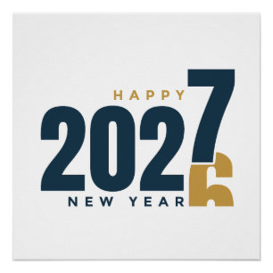 Hallo 2027 Auf Wiedersehen 2026 Neujahr Poster