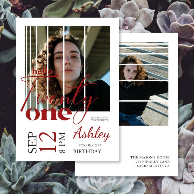 Hallo 21 moderne Bilder 21. Geburtstag Einladung (Von Creator hochgeladen)