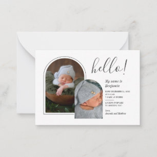 Hallo 2 Fotos Handschrift Geburtsankündigung Mitteilungskarte