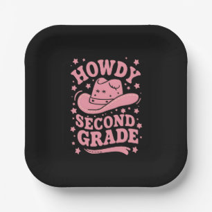 Hallo 2. Klasse Cowboy Cowgirl Zurück zur Schule Pappteller