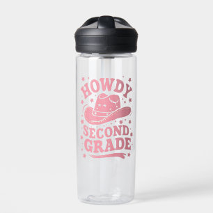 Hallo 2. Klasse Cowboy Cowgirl Zurück zur Schule Trinkflasche