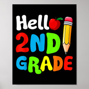 Hallo 2. Klasse erster Schultag zurück zur Schule Poster