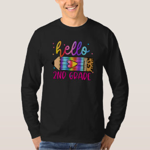 Hallo 2. Klasse Leopard Tie Dye Bleistift Süße Le T-Shirt