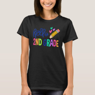 Hallo 2. Klasse zweite Klasse zurück zur Schule Ju T-Shirt