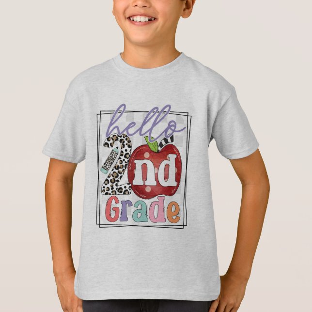 Hallo 2nd Grade, Junge oder Mädchen T-Shirt (Vorderseite)