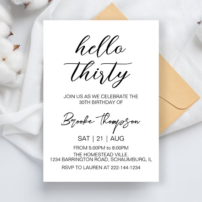 Hallo 30. Geburtstag Party 30 Jahre alt Einladung (Von Creator hochgeladen)