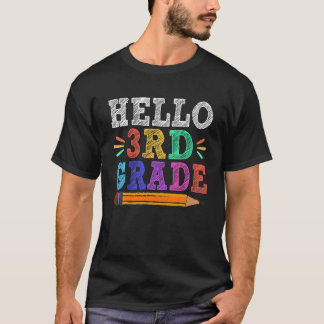 Hallo 3. Dritter Lehrer der dritten Klasse Zurück T-Shirt