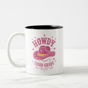 Hallo 3. Klasse Cowboy Cowgirl Zurück zur Schule Zweifarbige Tasse