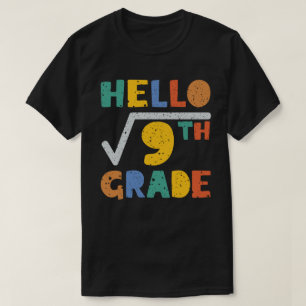 Hallo 3. Klasse Funny Square Wurzel von 9 Mathemat T-Shirt