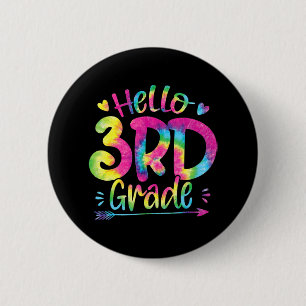 Hallo 3. Klasse Lehrer Schüler Gefärbte Krawatte z Button