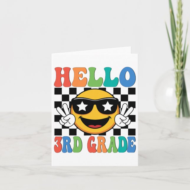 Hallo 3. Klasse Lehrerin Junge Mädchen zurück Karte (Vorderseite)
