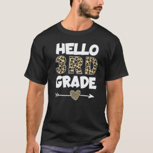 Hallo 3. Klasse Leopardendruck Lehrer der dritten T-Shirt