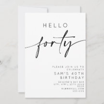 Hallo 40. Geburtstag