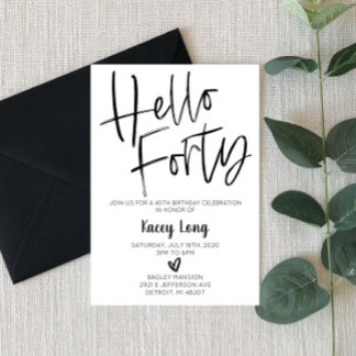 Hallo 40. Geburtstag Einladung