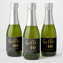 Hallo 40. Geburtstag Elegantes Black & Gold Party
