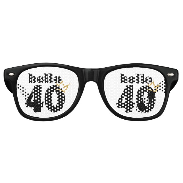 Hallo 40 Geburtstagskrone Partybrille (Vorderseite)