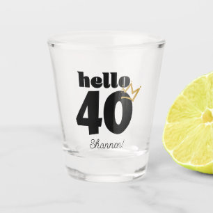 Hallo 40 Goldkrone Schnapsglas