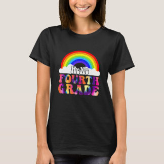 Hallo 4. Klasse Leopard Boho Regenbogen 1. Schulta T-Shirt