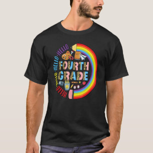 Hallo, 4. Klasse Leopard zurück zum Schulpencil Ra T-Shirt