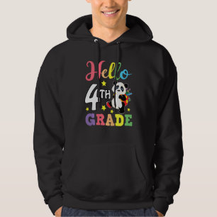 Hallo 4. Klasse Niedlich Panda Zurück zur Schule S Hoodie