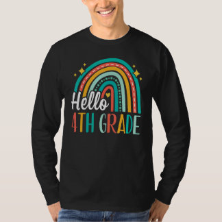 Hallo 4. Klasse Regenbogen für Lehrer Mädchen Kind T-Shirt