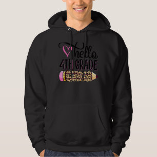 Hallo 4. Klasse rosa Leopardenstift zurück nach Sc Hoodie