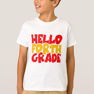 Hallo 4. Klasse Rückkehr zur Schule T-Shirt Design