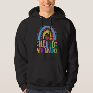 Hallo 4. Klasse Schule Rainbow Grade Acedamic Hoodie