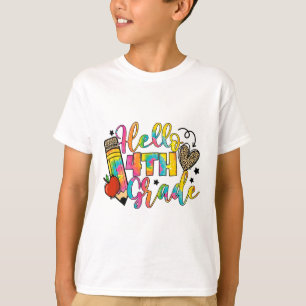 Hallo 4. Klasse Zurück zur Schule Lehrer der viert T-Shirt