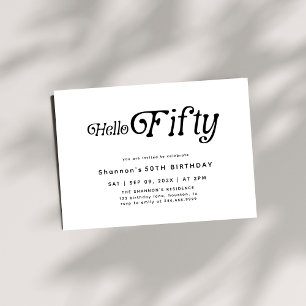 Hallo 50 Modern Retro 50. Geburtstag Einladung