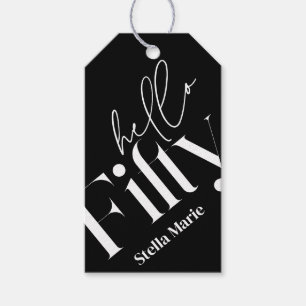 Hallo 50 moderne minimale elegante 50. Geburtstag Geschenkanhänger