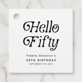 Hallo 50 Retro 50. Geburtstagsparty Geschenkanhänger