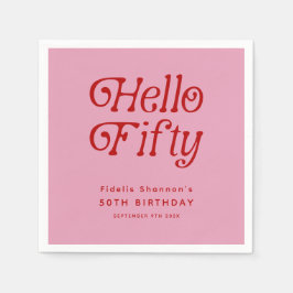 Hallo 50 Retro 50. Geburtstagsparty Serviette