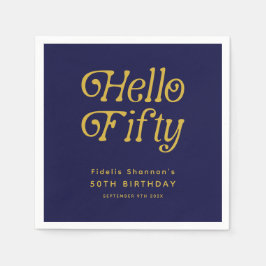 Hallo 50 Retro 50. Geburtstagsparty Serviette