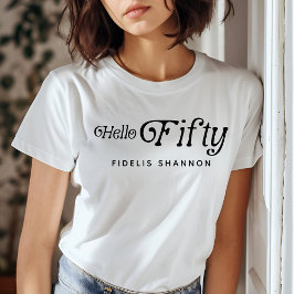 Hallo 50 Retro 50. Geburtstagsparty T-Shirt