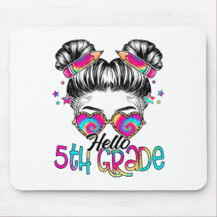 Hallo 5. Fünfte Klasse Unordentliche Frisur Zurück Mousepad