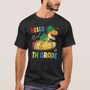 Hallo 5. Klasse erster Tag Zurück zur Schule Dinos T-Shirt