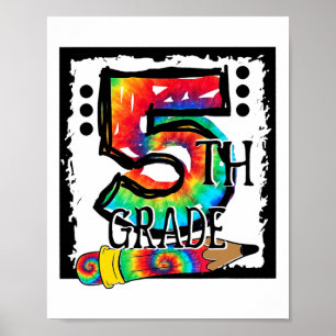 Hallo 5. Klasse Lehrer Tie Dye Ck To Poster
