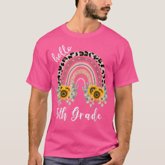 Hallo 5th Grade Shirt, Sonnenblumen Regenbogenlehr T-Shirt