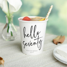 Hallo 70 Minimalistische 70. Geburtstagsparty