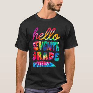 Hallo 7. Klasse Tie Dye Schüler Kinder Lehrer T-Shirt