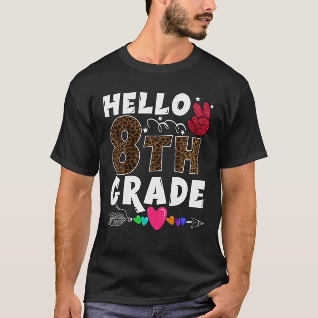 Hallo 8. Klasse Funny Teacher Student Team Zurück T-Shirt (Vorderseite)