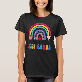 Hallo 8. Klasse Rainbow Pencil Student Lehrer 8. T-Shirt