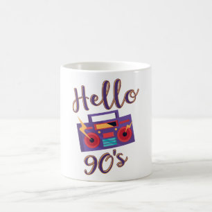 Hallo 90er-Jahre Radio-Kassettenrekorder Kaffeetasse