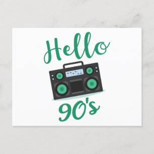 Hallo 90er Radio-Kassettenrekorder Postkarte