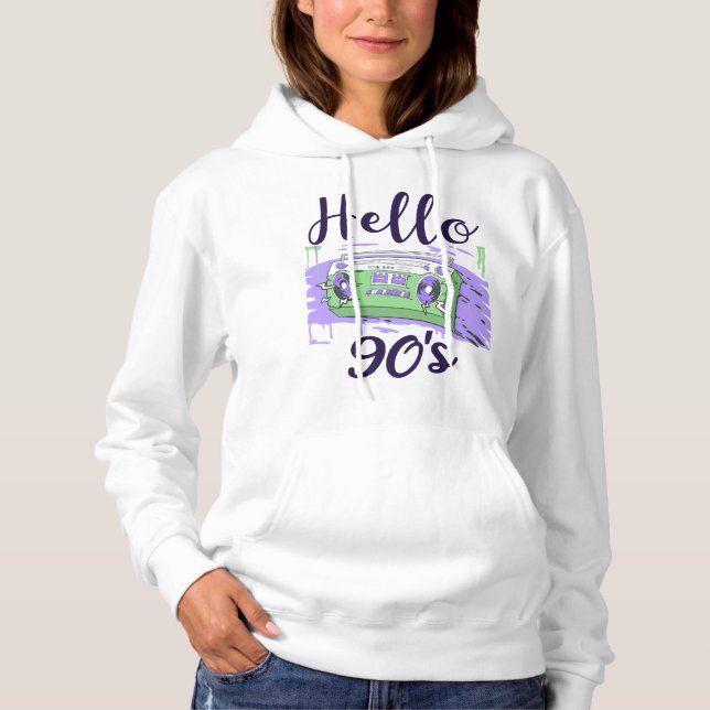 Hallo 90er Radiokassettenrekorder Hoodie (Vorderseite)