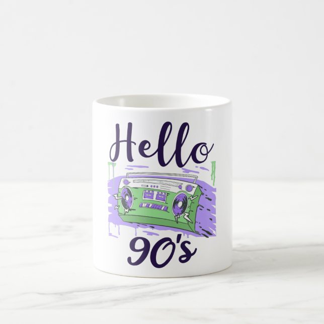 Hallo 90er Radiokassettenrekorder Kaffeetasse (Mittel)